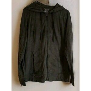 Tek Gear DryTek Womens Zip Up Hoodie Light Jacket Olive Green Full Zip Size Med